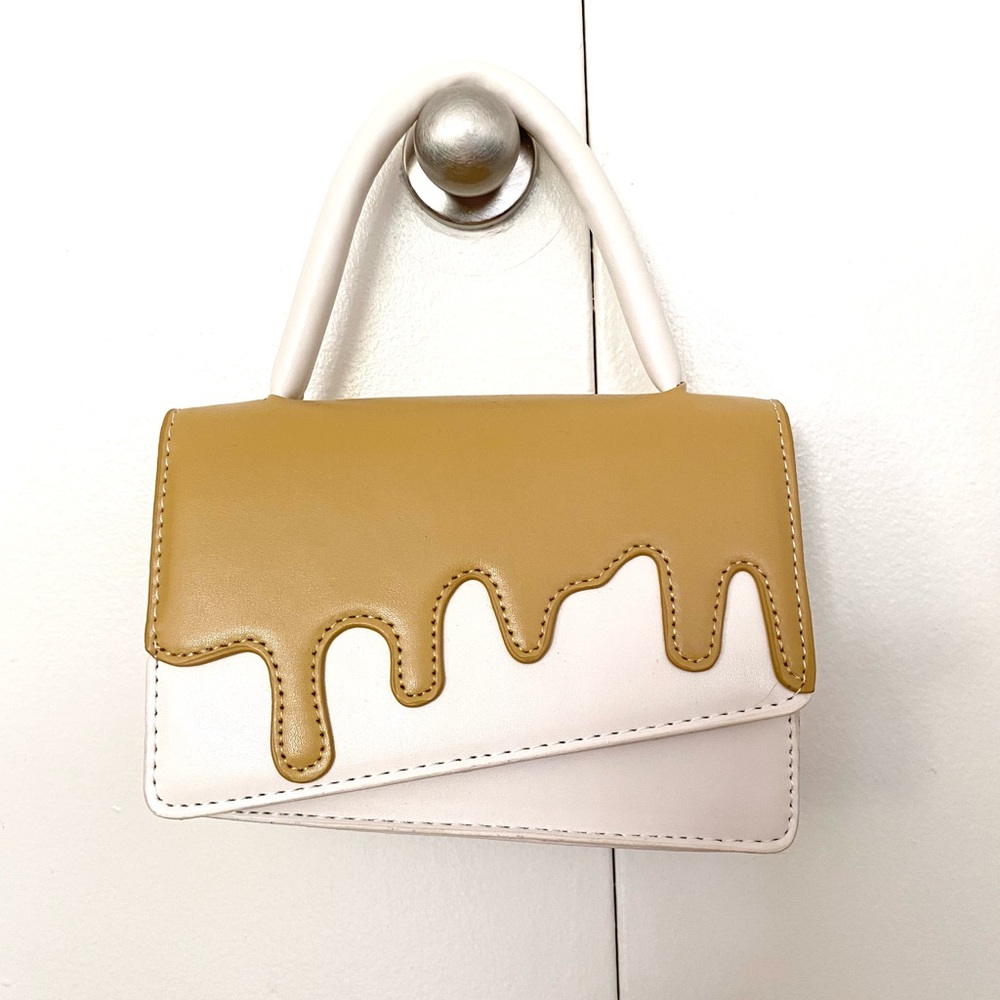 NWOT Asymmetrical Two Tone Drip Mini Purse